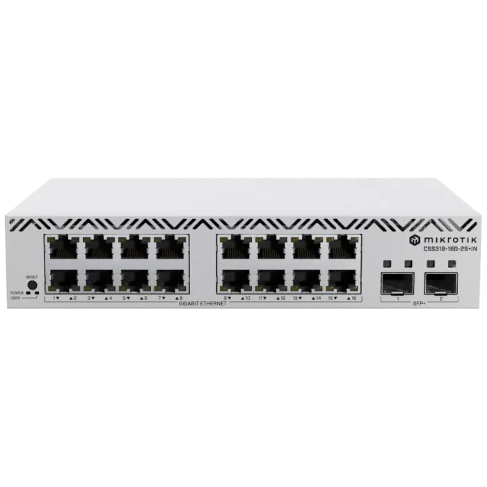 Комутатор 16 портів керований MikroTik CSS318-16G-2S+IN