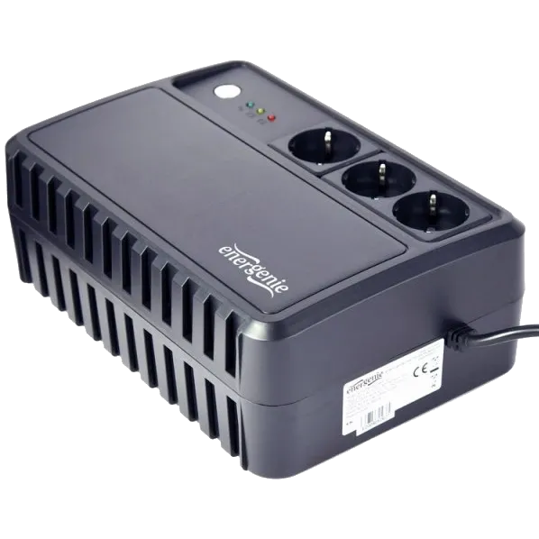 Джерело безперебійного живлення EnerGenie EG-UPS-3SDT600-01 600ВA апроксимована синусоїда