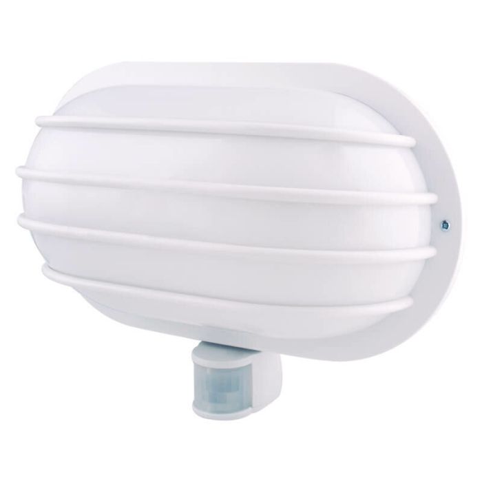 Світильник настінний з датчиком руху e.sensor.lum.69.e27.white (білий) 180°, IP44