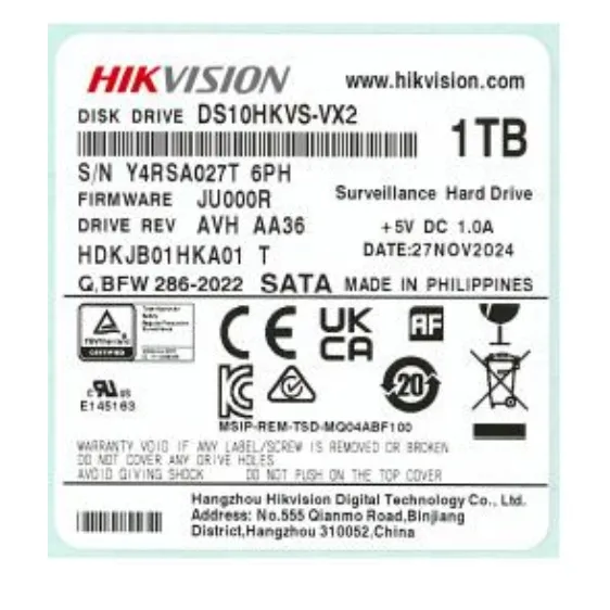 Жорсткий диск внутрішній Hikvsion DS10HKVS-VX2