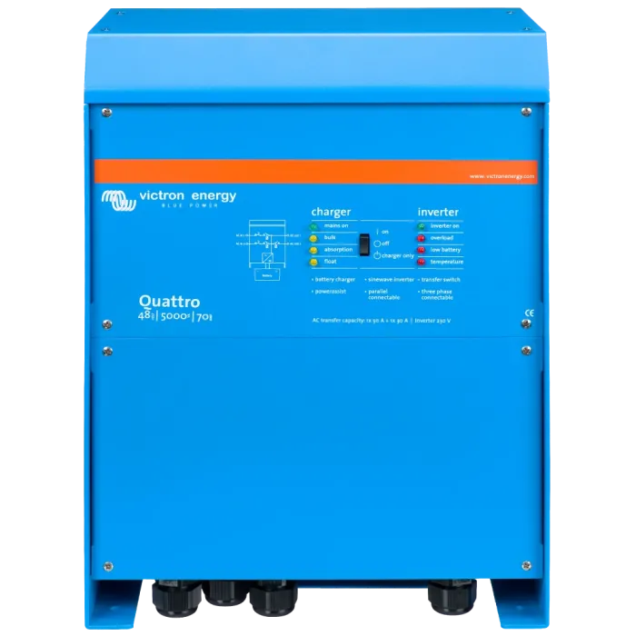 Інвертор VictronEnergy Quattro 48/5000/70-100/100 однофазний чиста синусоїда