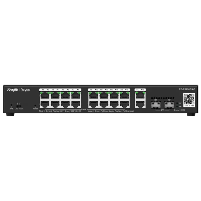 Комутатор 20 портів керований Ruijie Reyee RG-ES220GS-P POE