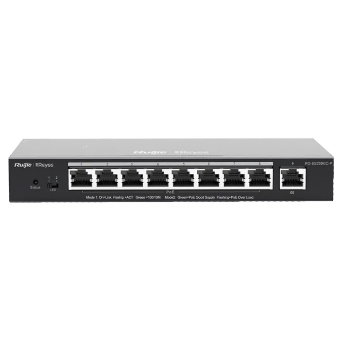 Комутатор 9 портів керований Ruijie RG-ES209GC-P POE