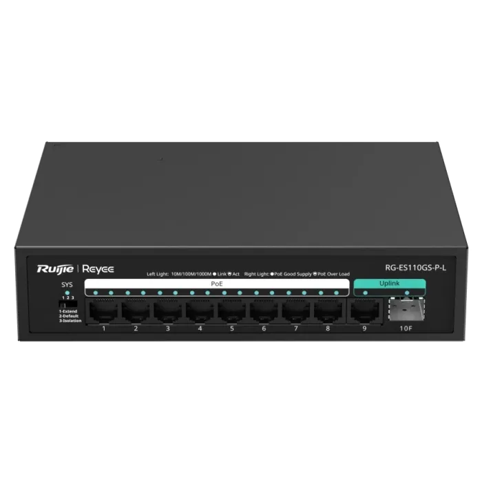 Комутатор 10 портів некерований Ruijie Reyee RG-ES110GS-P-L PoE