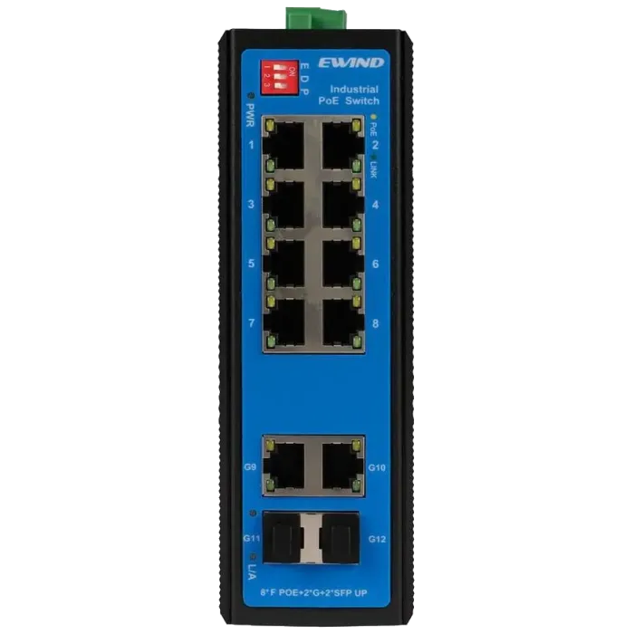 Комутатор 12 портів некерований Ewind EW-PIS1712-8FE PoE