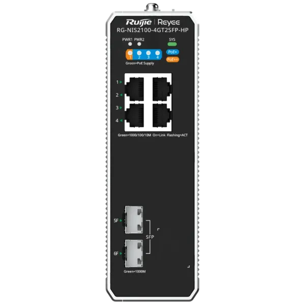 Комутатор 6 портів керований Ruijie Reyee RG-NIS2100-4GT2SFP-HP PoE++