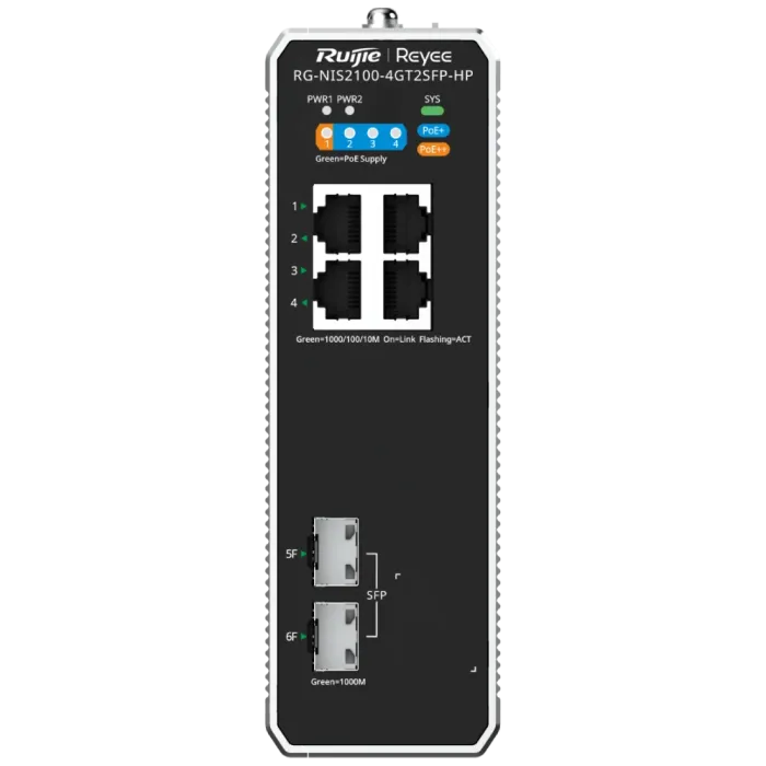 Комутатор 6 портів керований Ruijie Reyee RG-NIS2100-4GT2SFP-HP PoE++