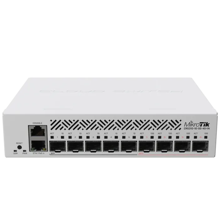 Комутатор 9 портів керований MikroTik CRS310-1G-5S-4S+IN 10G SFP+