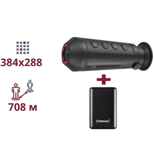 ТЕПЛОВІЗІЙНИЙ МОНОКУЛЯР ТА ПОВЕРБАНК AGM Taipan TM15-384 + INTENSO Powerbank 2 000 мА•г