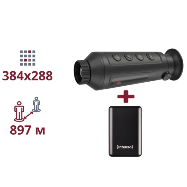 ТЕПЛОВІЗІЙНИЙ МОНОКУЛЯР ТА ПОВЕРБАНК AGM Taipan TM19-384 + INTENSO Powerbank 2 000 мА•г