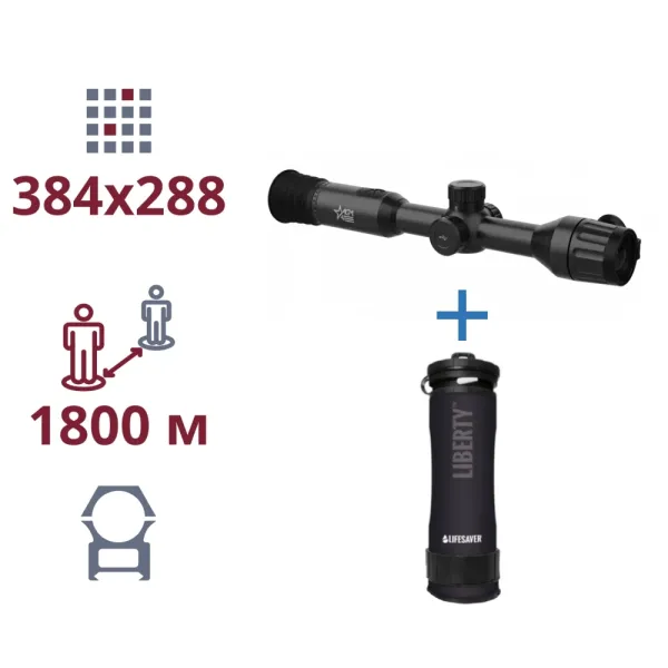 Акція тепловізор та портативний очісник води AGM Adder TS35-384 + LifeSaver Liberty Black