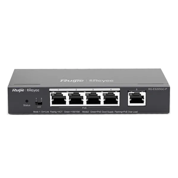 5-портовий гігабітний інтелектуальний POE комутатор Ruijie RG-ES205GC-P