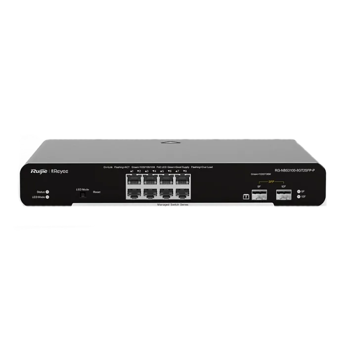 8-портовий гігабітний L2 керований комутатор POE Ruijie RG-NBS3100-8GT2SFP-P