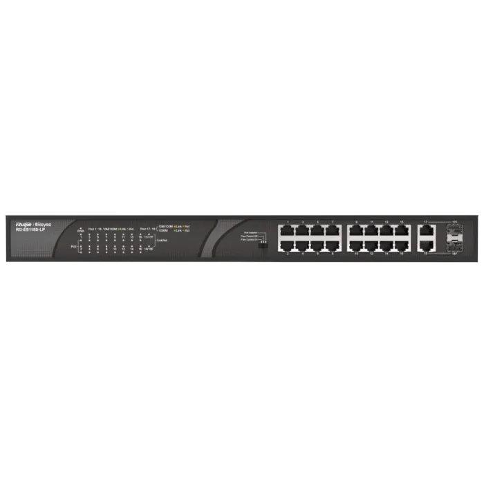 Комутатор 16 портів некерований Ruijie Reyee RG-ES118S-LP PoE
