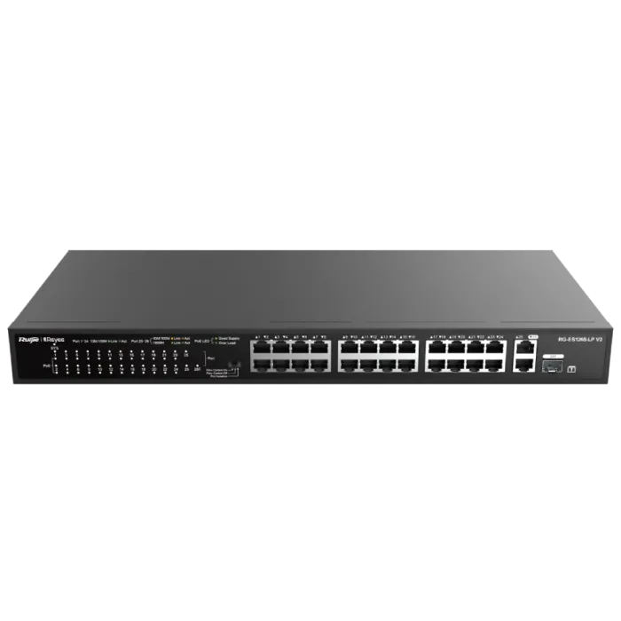 Комутатор 24 порти некерований Ruijie Reyee RG-ES126S-LP V2 PoE
