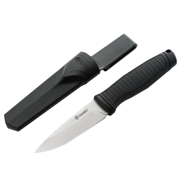 Ніж чорний з ножнами Ganzo G806-BK