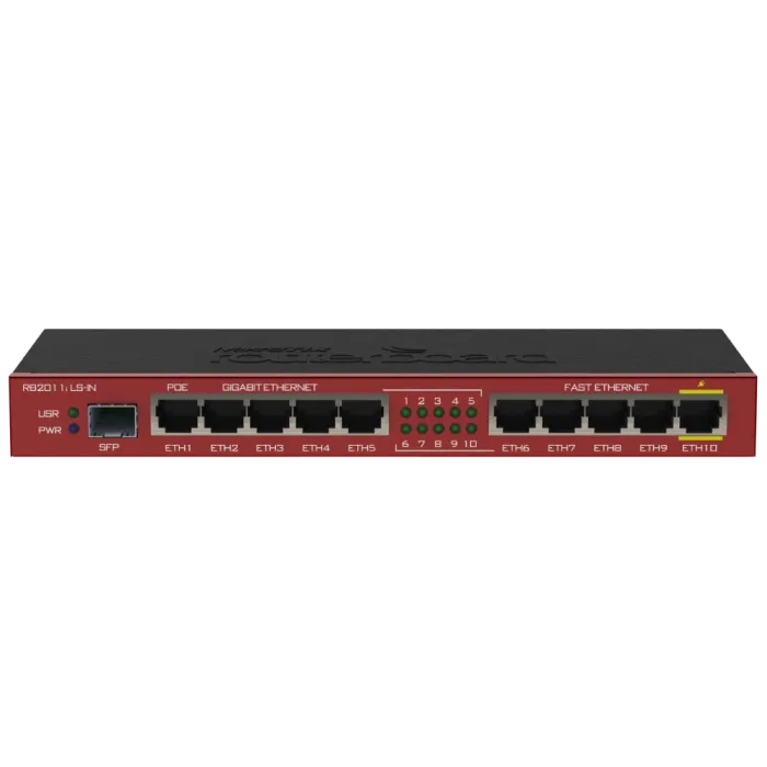 10-портовий маршрутизатор MikroTik RB2011iLS-IN