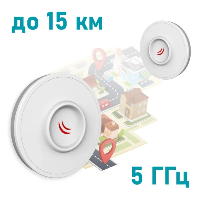 5GHz Wi-Fi точка доступу з посиленою антеною MikroTik DISC Lite5 (RBDisc-5nD)