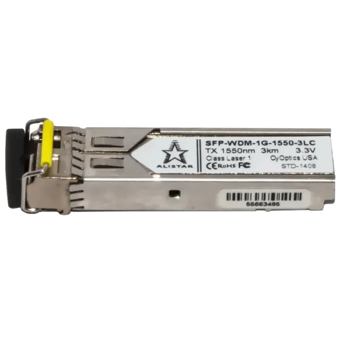 Модуль ALISTAR SFP-1G-BX-D-L03 SFP 1G 1SM WDM LC 3KM TX1550/RX1310nm DDM