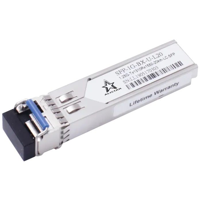 Модуль ALISTAR SFP-1G-BX-U-L20 SFP 1G 1SM WDM LC 20KM TX1310/RX1550nm DDM