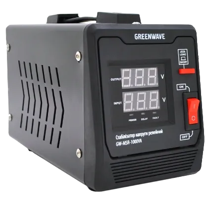 Стабілізатор напруги релейний 1xShuko, DC140-260V, AC220±8%, BOX Green Wave Mauser 1000VA (700Вт)