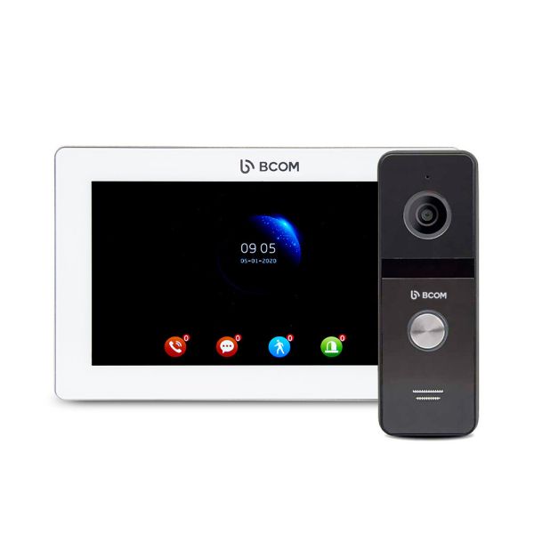 Комплект відеодомофона BCOM BD-770FHD White Kit: відеодомофон 7" і відеопанель