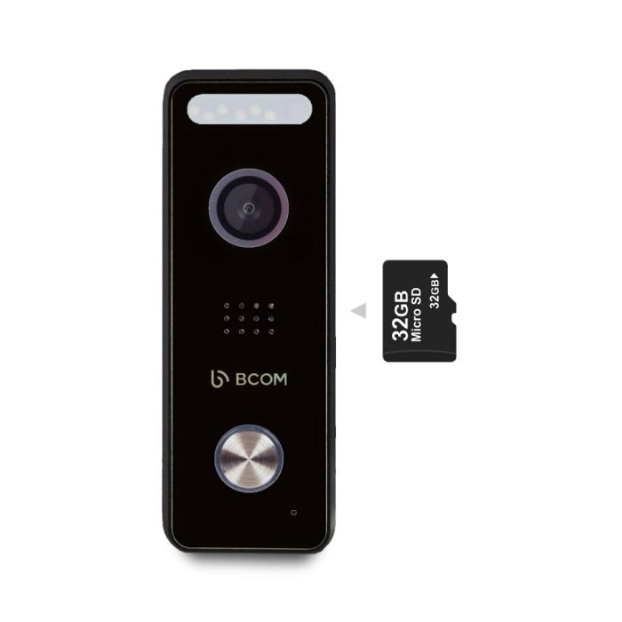 Комплект відеопанель BCOM BT-400FHD/T Black SD з підтримкою Tuya Smart з вбудованою картою пам’яті на 32 GB