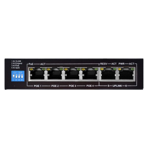 PoE-комутатор FoxGate S6004-E2-AI POE Watchdog 6-портовий некерований