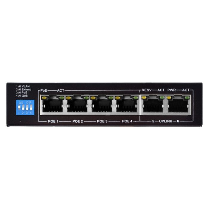 PoE-комутатор FoxGate S6004-E2-AI POE Watchdog 6-портовий некерований
