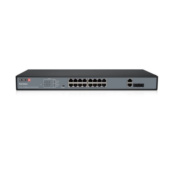 Некерований PoE-комутатор Provision-ISR PoES-16250C+2Combo-V2 з 16 портами PoE