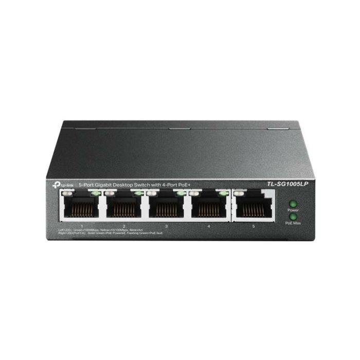 Комутатор TP-LINK TL-SG1005LP 5xGE/4xPoE+ 40W некерований 250м