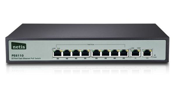 PoE-комутатор NETIS PE6110 10PORT, 8PORT 10/100M POE