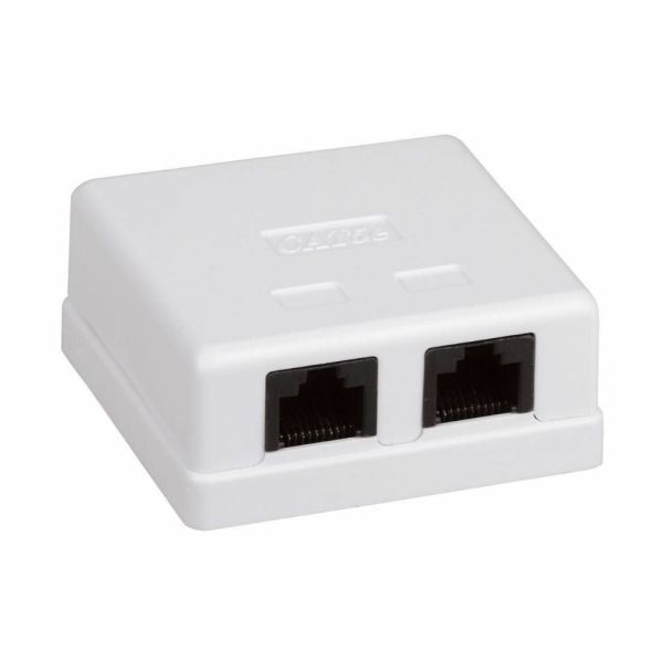 Розетка комп’ютерна 2-портова RJ45 UTP cat.5e Hypernet MB-UTP2 зовнішня накладна