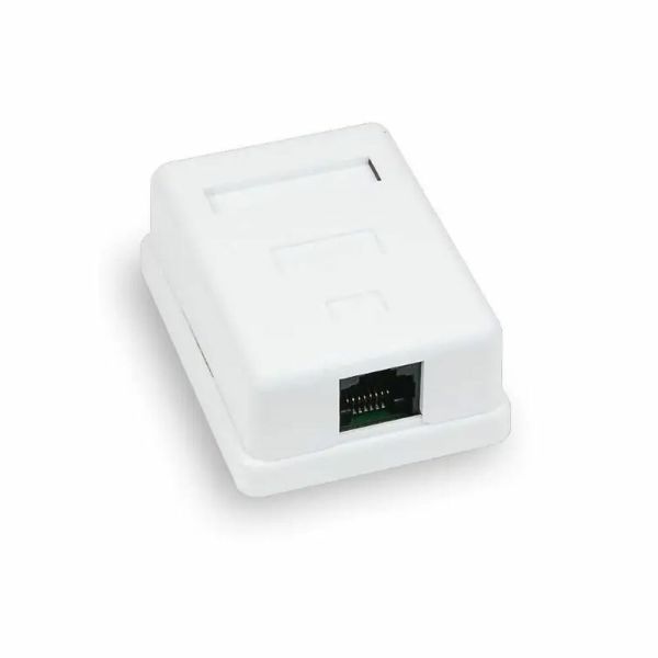 Розетка комп’ютерна 1-портова RJ45 UTP cat.6e Hypernet MB-UTP6-1 зовнішня накладна