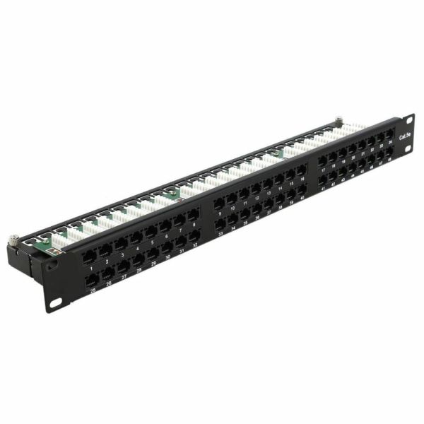 Патч-панель Hypernet 48 портів UTP кат.5е 19" PP-KUTP48-1U з утримувачем кабелю