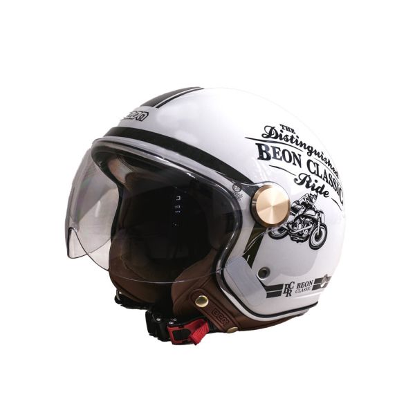 Мотошолом відкритий Beon B-120 202 SHINY LIGHT GREY (глянець світло-сірий), розмір XL