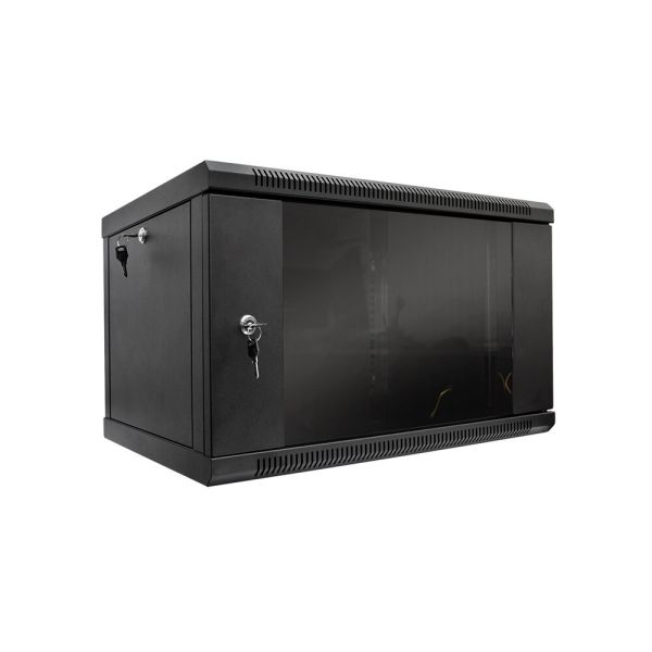 Шафа серверна SteelNet 7U 600 x 400 для мережевого обладнання (скло, чорний)