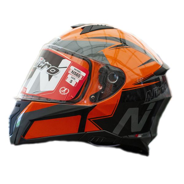 Мотошолом інтеграл Nitro N560 Podium ORANGE/GUN/BLACK (помаранчевий, сірий, чорний), розмір XL