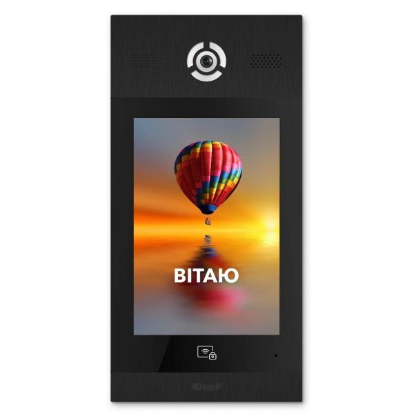 Багатоабонентська IP панель виклику Bas-IP AA-14FBIS (black) з розпізнаванням облич і зчитувачем UKEY для IP-домофонів