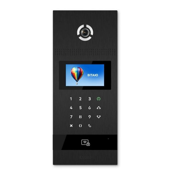 Багатоабонентська IP панель виклику Bas-IP AA-12FBI black з розпізнаванням облич і зчитувачем UKEY для IP-домофонів