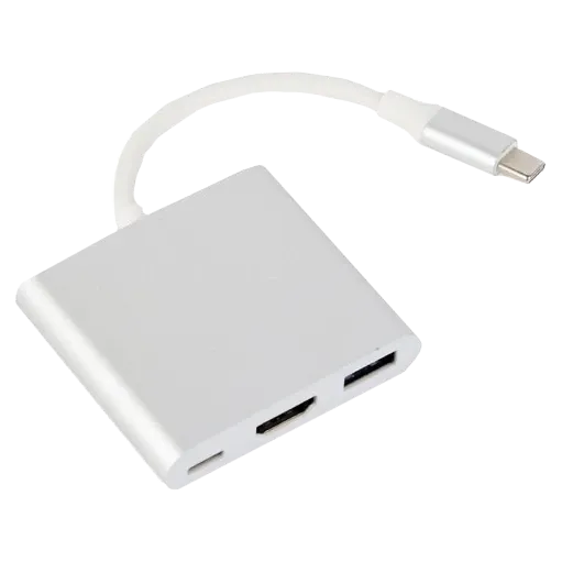 Адаптер-перехідник Cablexpert A-CM-HDMIF-02-SV USB-C на HDMI/USB 3.0/USB-C