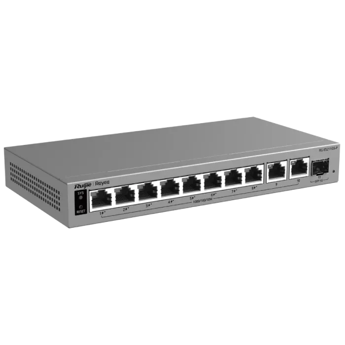 Комутатор 11 портів керований хмарно Ruijie RG-ES211GS-P PoE