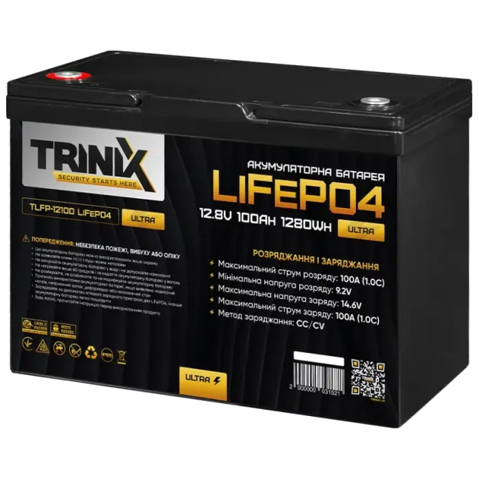 Літієва акумуляторна батарея TRINIX TLFP-12100 Ultra 100А•г 12В