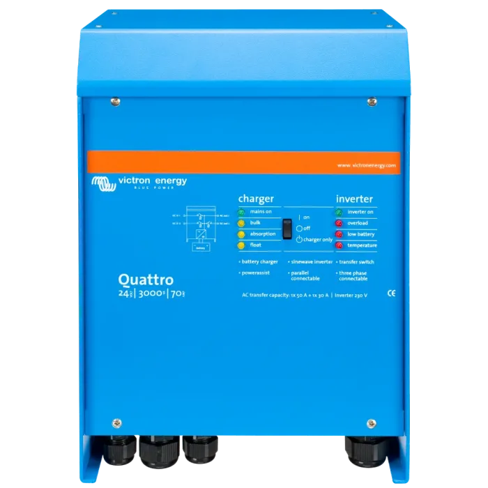 Інвертор VictronEnergy Quattro 24/3000/70-50/50 однофазний чиста синусоїда
