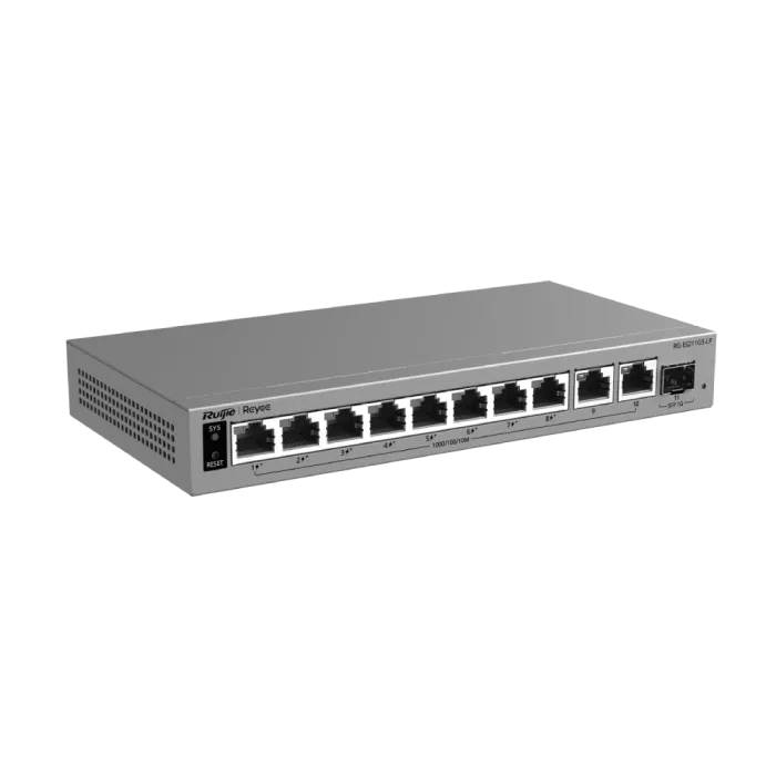 Комутатор 11 портів керований хмарно Ruijie RG-ES211GS-LP PoE