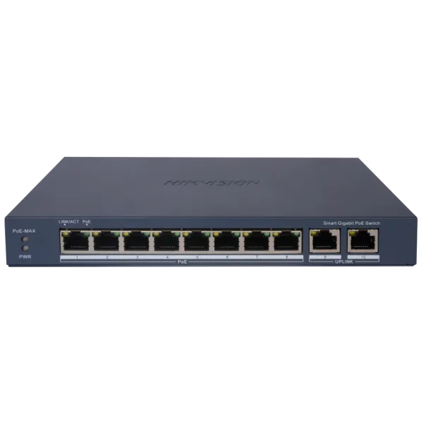 Комутатор 8 портів керований Hikvision DS-3E1510P-EIV2 POE