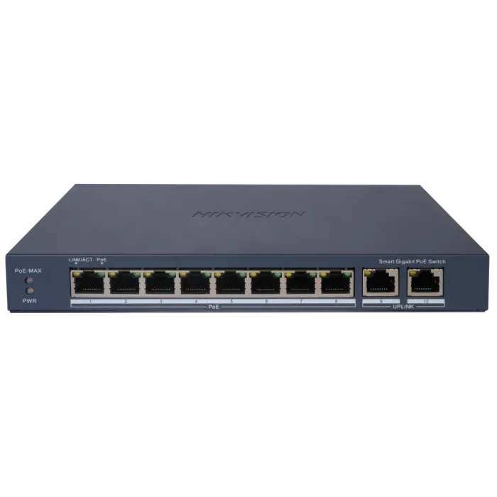 Комутатор 8 портів керований Hikvision DS-3E1510P-EIV2 POE