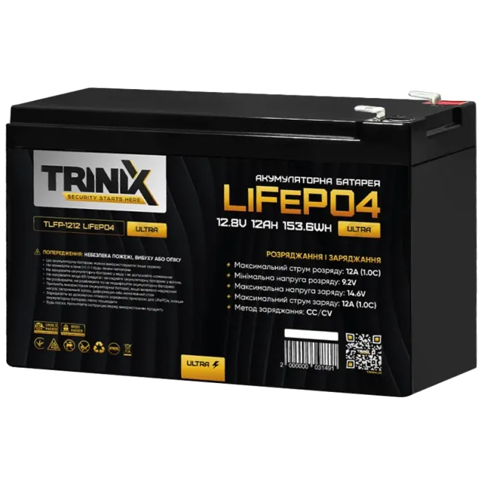 Літієва акумуляторна батарея TRINIX TLFP-1212 Ultra 12А•г 12В