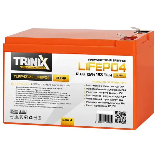 Літієва акумуляторна батарея TRINIX TLFP-1212S Ultra 12А•г 12В