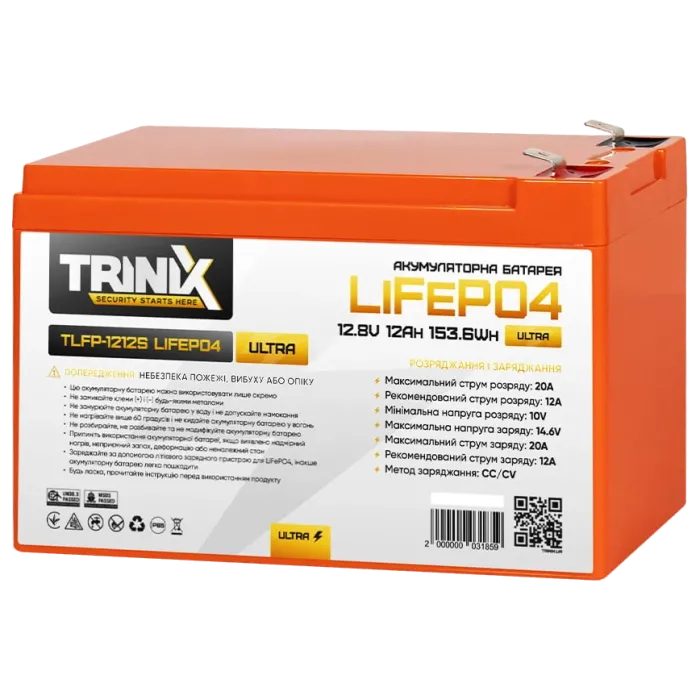 Літієва акумуляторна батарея TRINIX TLFP-1212S Ultra 12А•г 12В